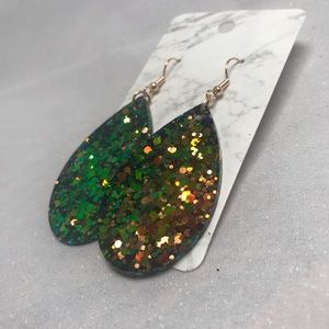 handmade glitter resin earrings #2